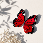 Aros Ilustración Mitad Mariposa Monarca Roja XL con pin
